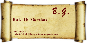 Botlik Gordon névjegykártya